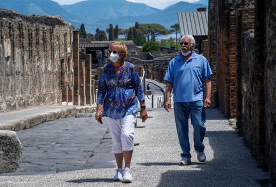 庞贝遗址公园（Pompeii archaeological park）上周二也重新开放。 资料 图